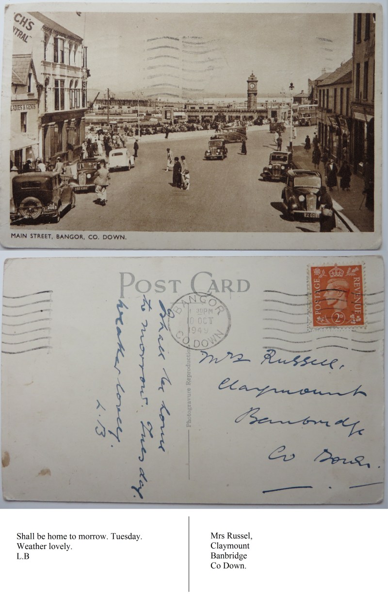 bangor co down old postcard