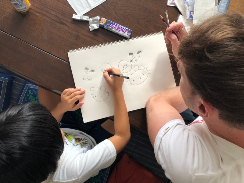 Drawing anime kindergarten Tokyo Japan