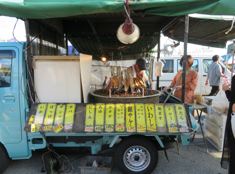 Hachinohe Sunday Fish market traditional cooking 2