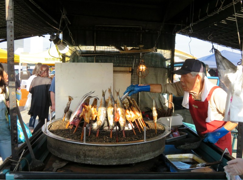 Hachinohe Sunday Fish market traditional cooking