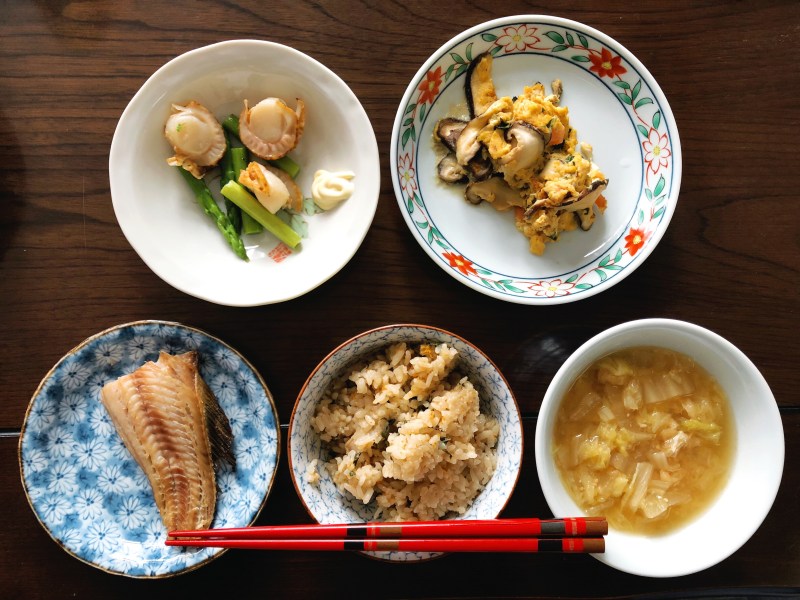 Traditional Japanese breakfast Aomori