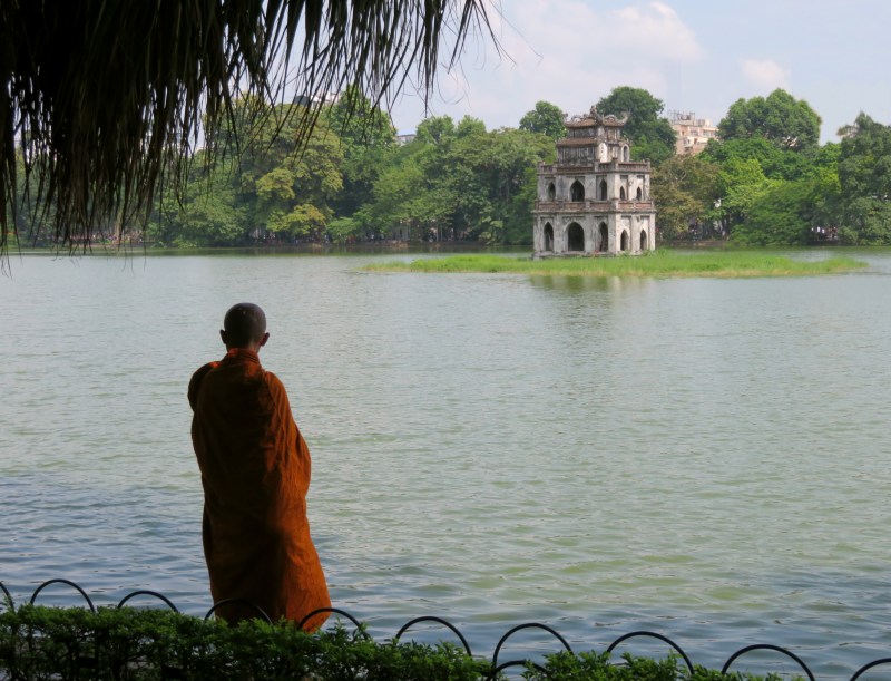 Hanoi monk lake Vietnam