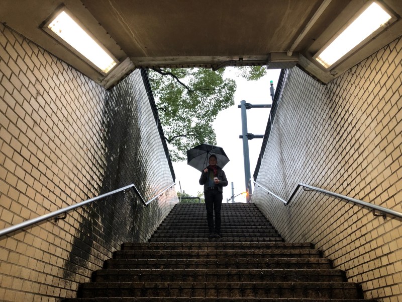 Hiroshima shelter from the rain