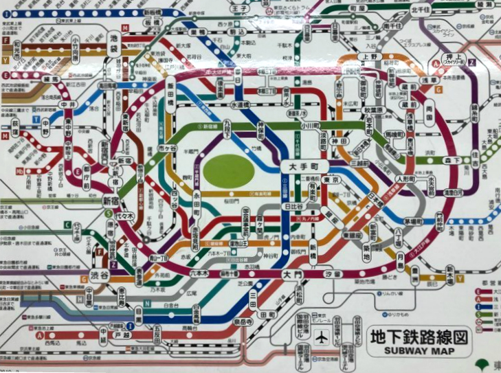 Tokyo map train system