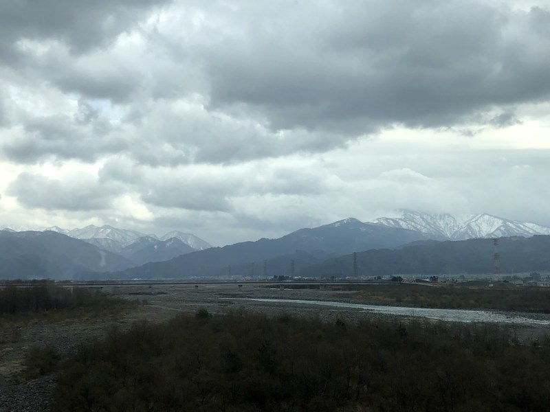 5. Kanazawa trip cloudy mountains over Nagano